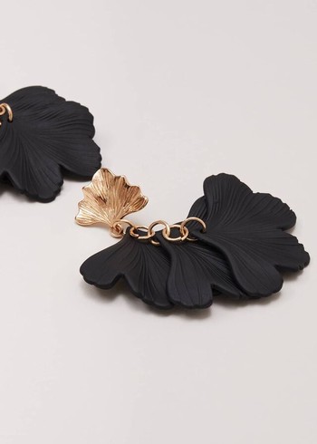 Phase Eight Black Statement Shell Drop Jewellery Black Canada | PIQRZX-012